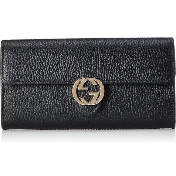 NEW Gucci interlock black leather wallet on chain - Picture 4 of 11